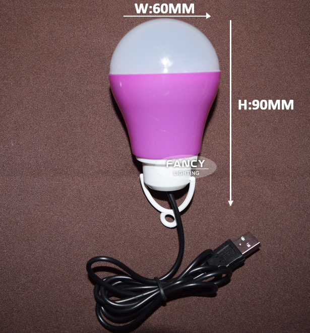 colorful led lamp bulb high brightness 5w 5v dc smd5730 high power led light bulbs with usb cord energy saving bulb for outdoor - Click Image to Close
