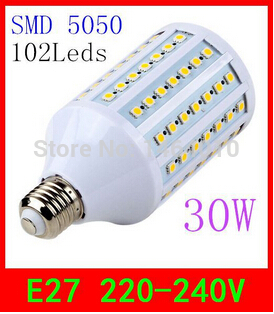e27 led 220v 30w corn bulb led lamp warm white cool white 102leds bulb