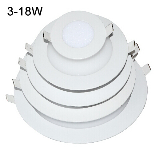 led panel light 85-265v 220v 110v 3w 6w 9w 12w 15w 18w aluminum shell ceiling lamps downlight bulb painel spot cob lighting