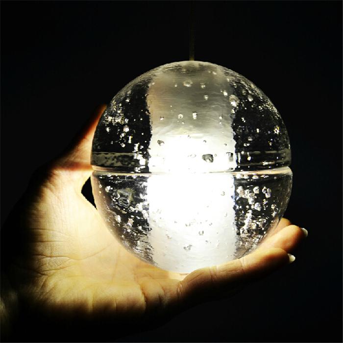 modern clear air bubble meteor shower crystal ball pendant light g4 led bulb led crystal lamp for staircase ac110v -240v