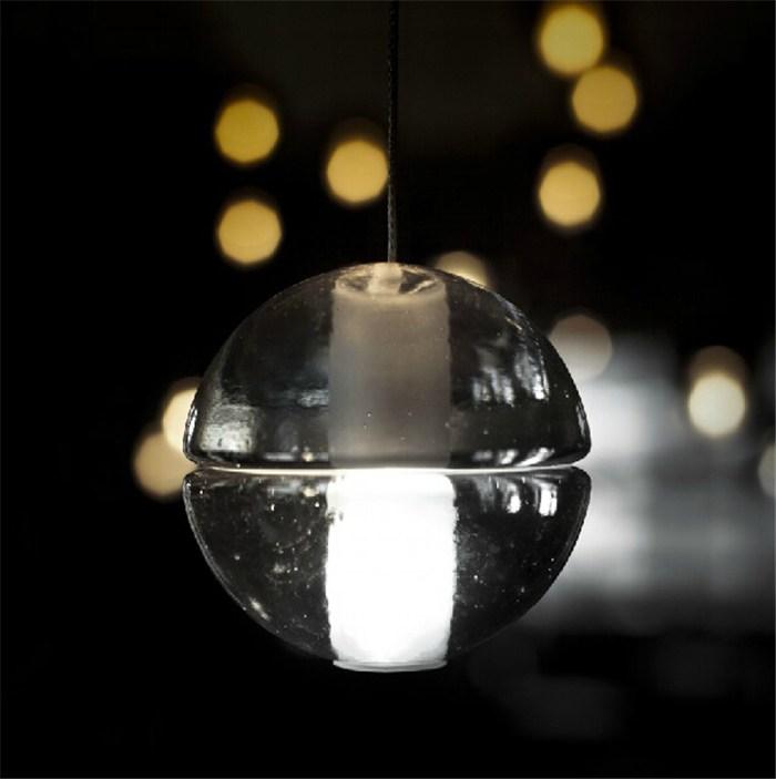 modern clear air bubble meteor shower crystal ball pendant light g4 led bulb led crystal lamp for staircase ac110v -240v