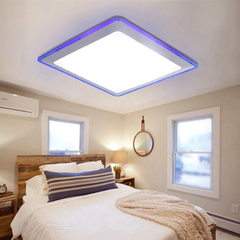 modern simple creative acrylic led corridor square ceiling light blue edge brief living room ceiling light