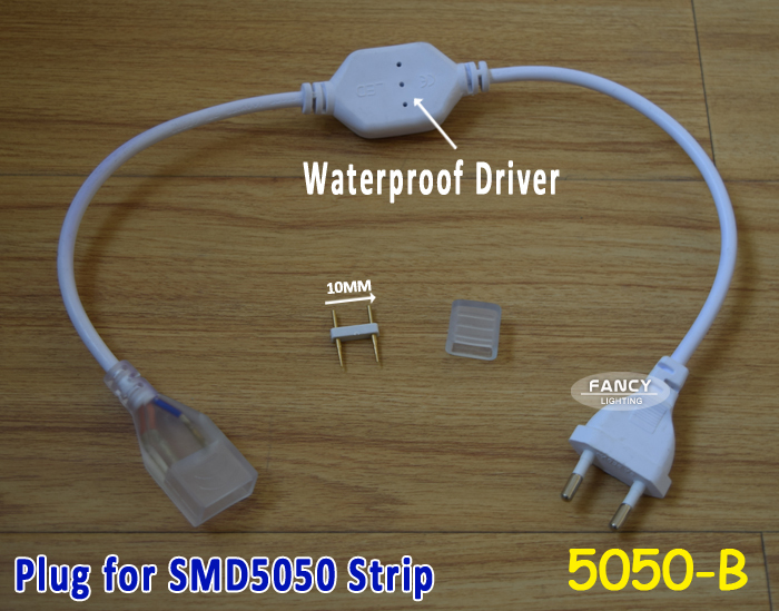 new design led strip plug waterproof european standard power supply plug for 220v smd3528/5050/2835 led strip decoration