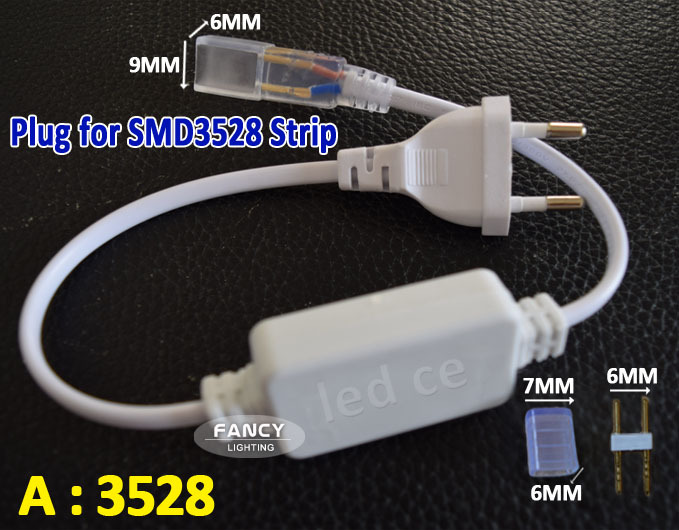 new design power supply european 220v led strip plug connector for smd5050/3528 led strip light plug connector
