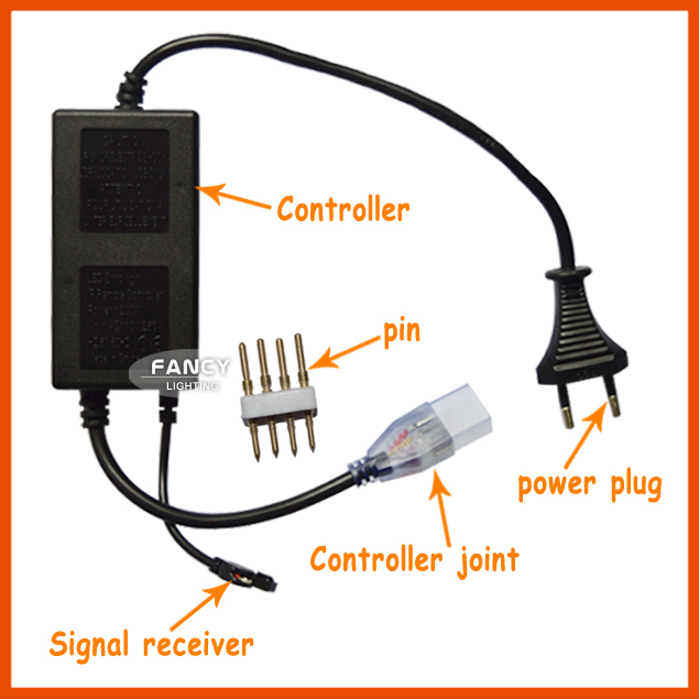 rgb led strip plug controller for 220v smd5050rgb led strip light high voltage lamp with rgb integrated controller