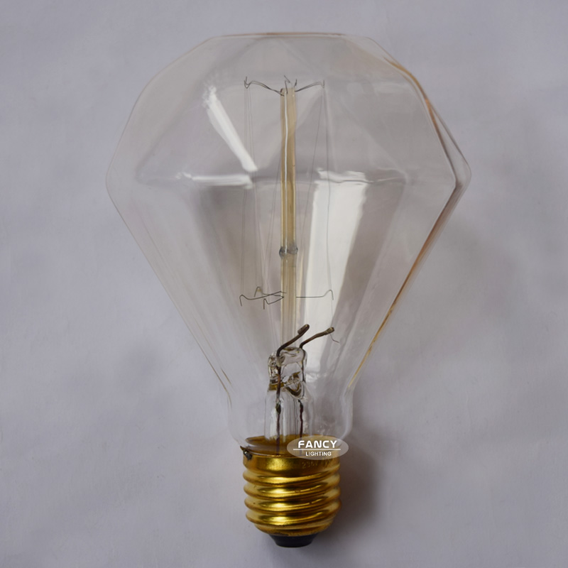 vintage edison incandescent light bulb e27 220v g95 edison diamond shape decorative lamp bulbs retro edison filament lamp bulbs