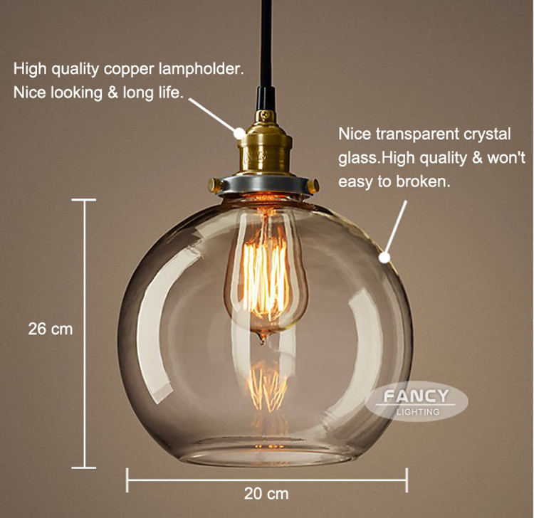 vintage industrial edison pendant light copper glass pendant lamps e27 110v 220v mini adjustable pendant lights lampara colgante