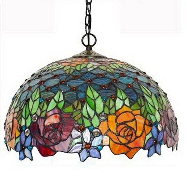 16 inch chandeliers pendant lamp living room lampe home decoration color roses,