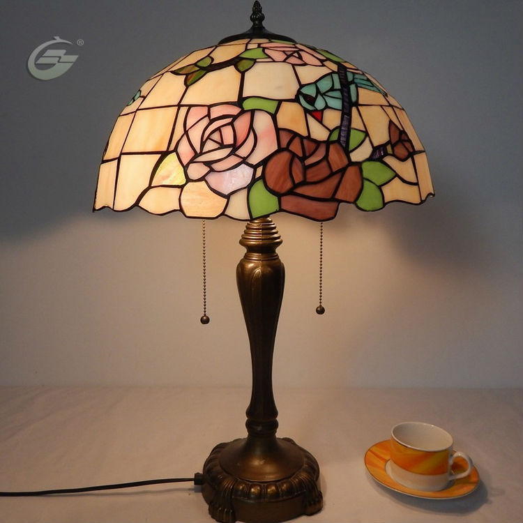 16 inches table lamp european pastoral style charactizing a rose table light ysltb4-01