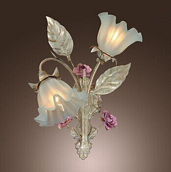2 lights modern flowers design wall sconce led wall light home lighting country style for home bedroom beside lamp