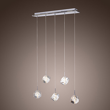 20w k9 g4 crystal bar pendant light with 5 lights for game room, kids room, bathroom, living room
