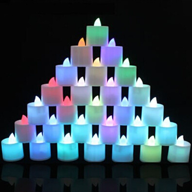 2pcs led lovely candle 7 color changeable good night light,night lamp home decor,bedroom lighting,