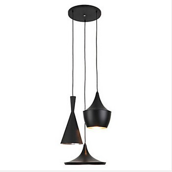 3 lights luminaire modern led pendant light handing lamp,american loft style black iron aluminum spinning,e27*3 bulb included