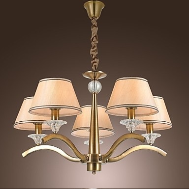 5 lights classic fabric metal lighting led chandeliers for dinnig living room lustre,e14 bulb included