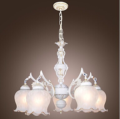 5 lights white iron big modern led chandelier lamp lighting chandeliers for dining living room,110v-220v,e27 bulb included