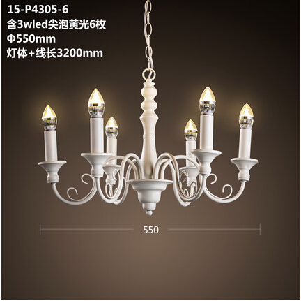 6 lights amercian nordic vintage candle led chandelier fixtures simple hanging lamp for living dining room lustre de cristal