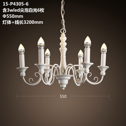 6 lights amercian nordic vintage candle led chandelier fixtures simple hanging lamp for living dining room lustre de cristal