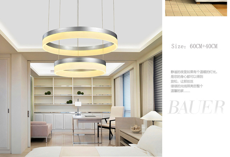 acryl leds lights dia.60+40cm for parlor,study,bedroom lighting ysl1301c