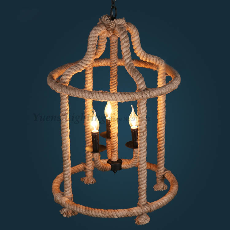 american country hemp rope lamp creative pastoral lighting retro el club shop pendant lighting fixtures ysld126
