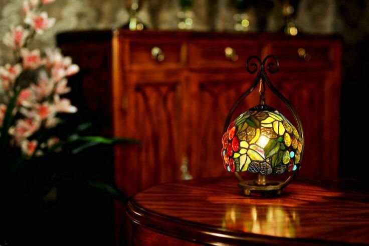 bedside night light classical european style decorative art glass lamp grape table lamps,yslc-22,