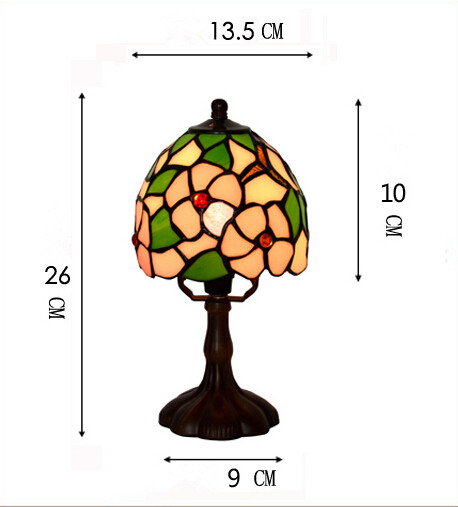 country style colorful glass desk lamp living room bedroom decoration,