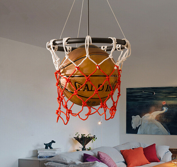 creative acrylic basketball vintage loft pendant lights personality hanging lamp fixtures for home lightings lamparas colgantes