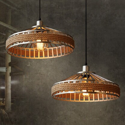 creative personality rope american country vintage loft pendant light,for bar home lights,e27 bulb included