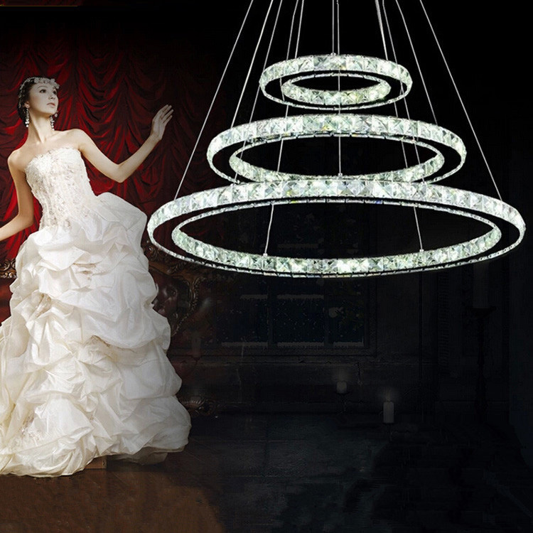 diamond ring led crystal light modern lighting circles lamp guarantee dia300+400+500mm