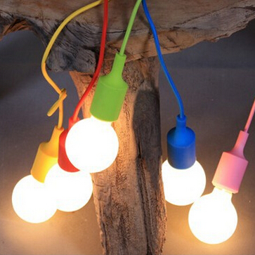 diy personality e27 colorful silicone pendant lamp holder pendant lights with 100cm cord ceiling base