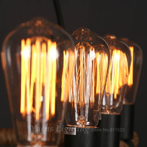 hemp rope pendant lighting lamp wrought iron retro american country cafe lamps and lanterns plhr14