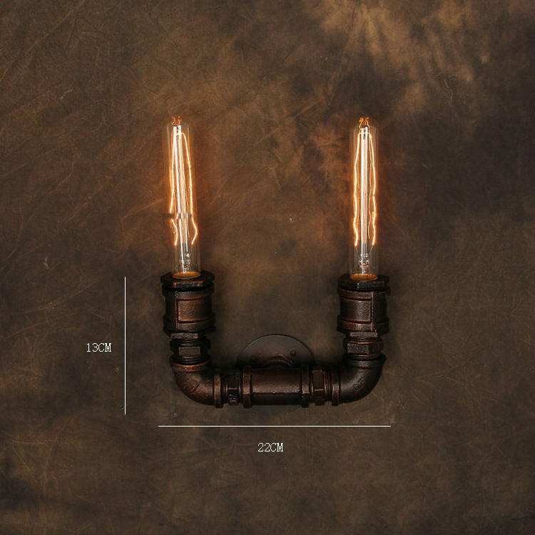 industrial pipe wall lamp retro decor study living room bedroom personality wall light yslb35