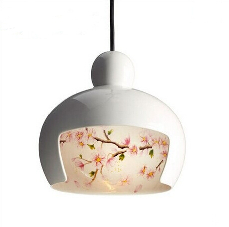 japanese style geisha hand-painted modern led pendant lights fixtures for home dining room hanging lamp suspension luminaire