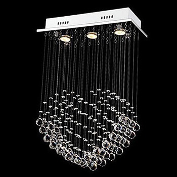 k9 crystal 45cm modern led pendant light lamp with 3 lights for dining room, lustres de cristal sala e pendentes luz,gu10