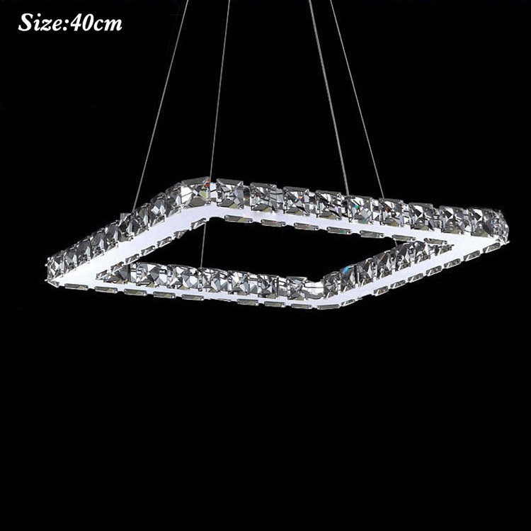 led crystal light of contracted fashion square sitting room bedroom lamps crystal light stainless steel ysl-1sa