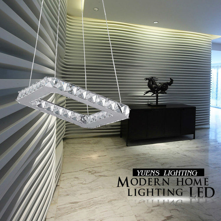 led crystal light of contracted fashion square sitting room bedroom lamps crystal light stainless steel ysl-1sa