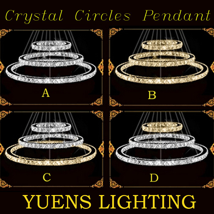 led crystal pendant lamp kitchen decoration dia300mm+400+500mm ysl-345g