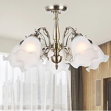 led modern chandelier lamp with 5 lightsfor dinnig living room,lustres country painting,e27 bulb included,ac