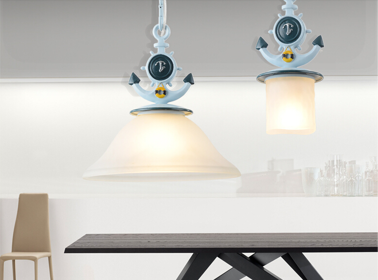 mediterranean sea led pendant lights glass creative art hanglamp fixtures for cafe bar dinning home lighting lamparas colgantes