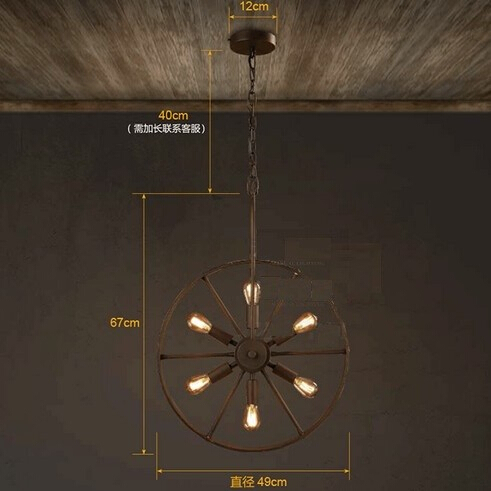 metal windmill wheel loft style edison vintage industrial pendant lights fixtures for bar dining room hanging lamp