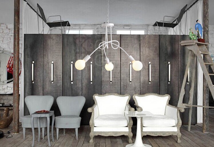 modern minimalist style,white/black led chandeliers light,3 lights,e27, for dining room,foyer,living room,bulb included,90v~260v