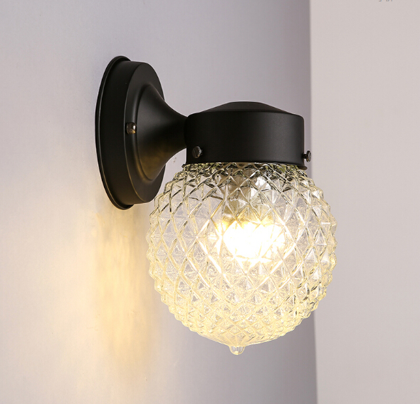 modern simple led wall lamp indoor lighting bedroom wall sconce with globe glass shade arandela lamparas de pared