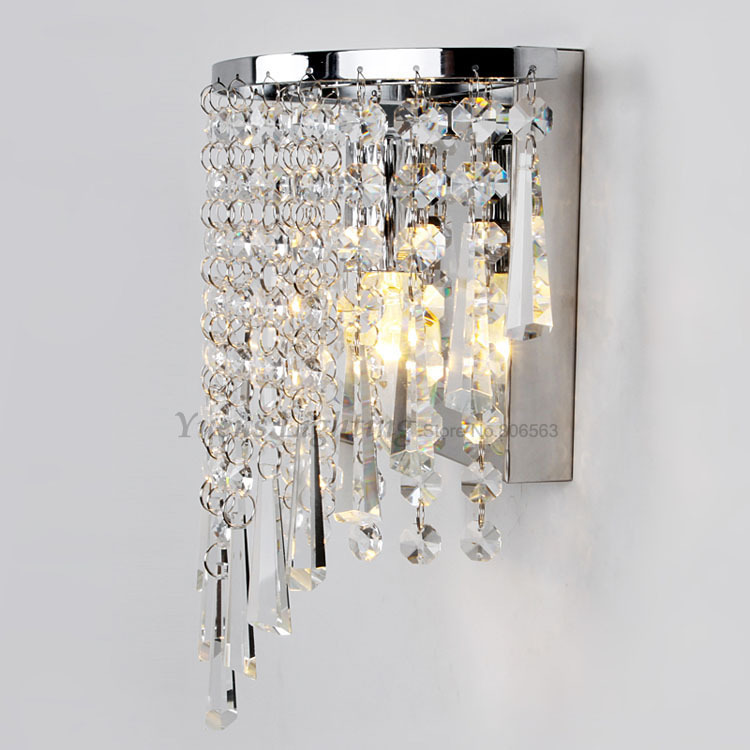 new modern fashion wall lamps crystal wall light bed-lighting crystals e14 arandela parede light fixtures