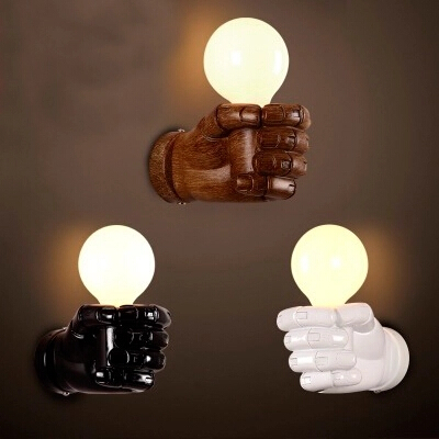 resin fist nordic loft style creative led wall lamp industrial vintage wall light for home antique led wall lamp indoor lighting