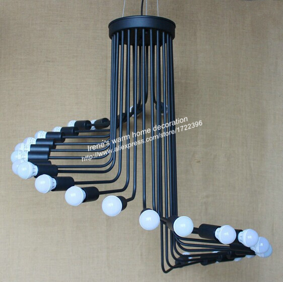 retro loft american country simple creative spiral pendant light for living room cafe bar staircase foyer,e27*26 bulb included