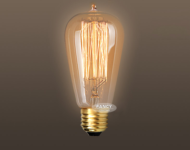 whole price vintage edison incandescent light bulb e27 golden st58-tip edison bulb 110v220v retro edison filament light bulb