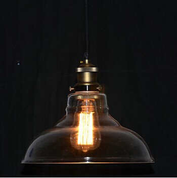 1 light american loft style edison bulb vintage industrial pendant lamps with transparent shade,bulb included e27