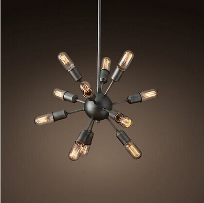 12 lights american loft style pendant lamp for bar coffee department store,creative nostalgia lamp,e27 bulb included
