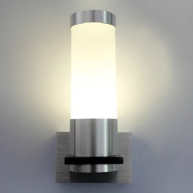 1w modern led wall lamp light with cylinder brushed aluminium body