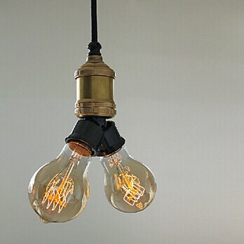 2 lights minimalist copper edison bulb retro loft style pendant lights, for home lightings bar dining room,e27 bulb included