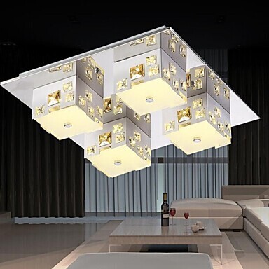 4 lights led modern k9 crystal ceiling light for living room light home lightings fixtures,luminarias para sala,bulb included